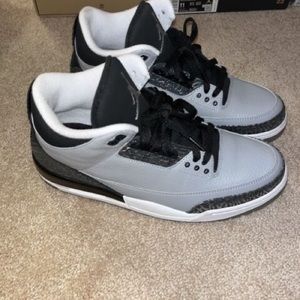 Jordan Wolf Grey Retro 3, worn once to try on. No flaws or wear.